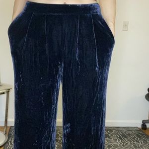 Topshop blue velvet pants size S